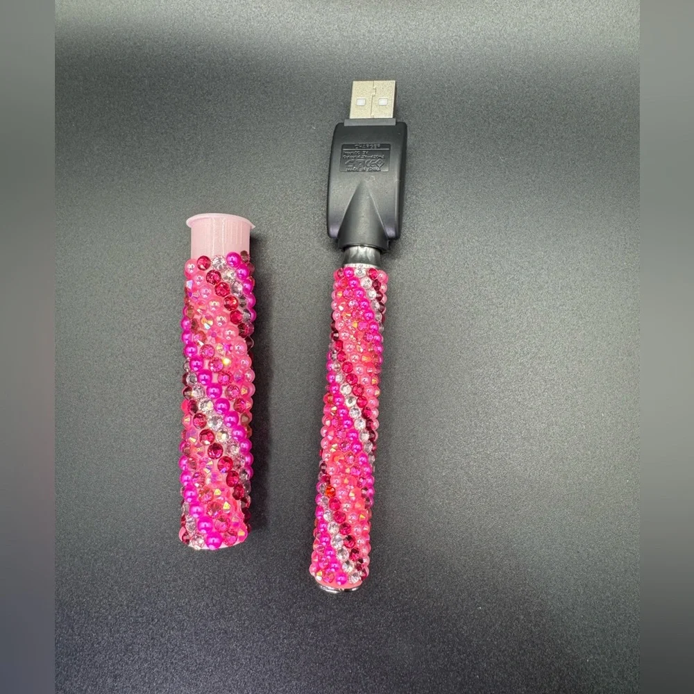 Pink Rhinestone 510 Threaded Battery & Matching J-Case💨 - Picture 3 of 3